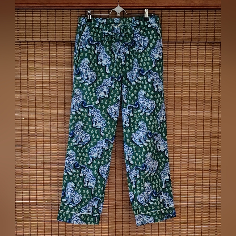 NWT Printfresh Green and Blue Tiger Queen Pajama Pants